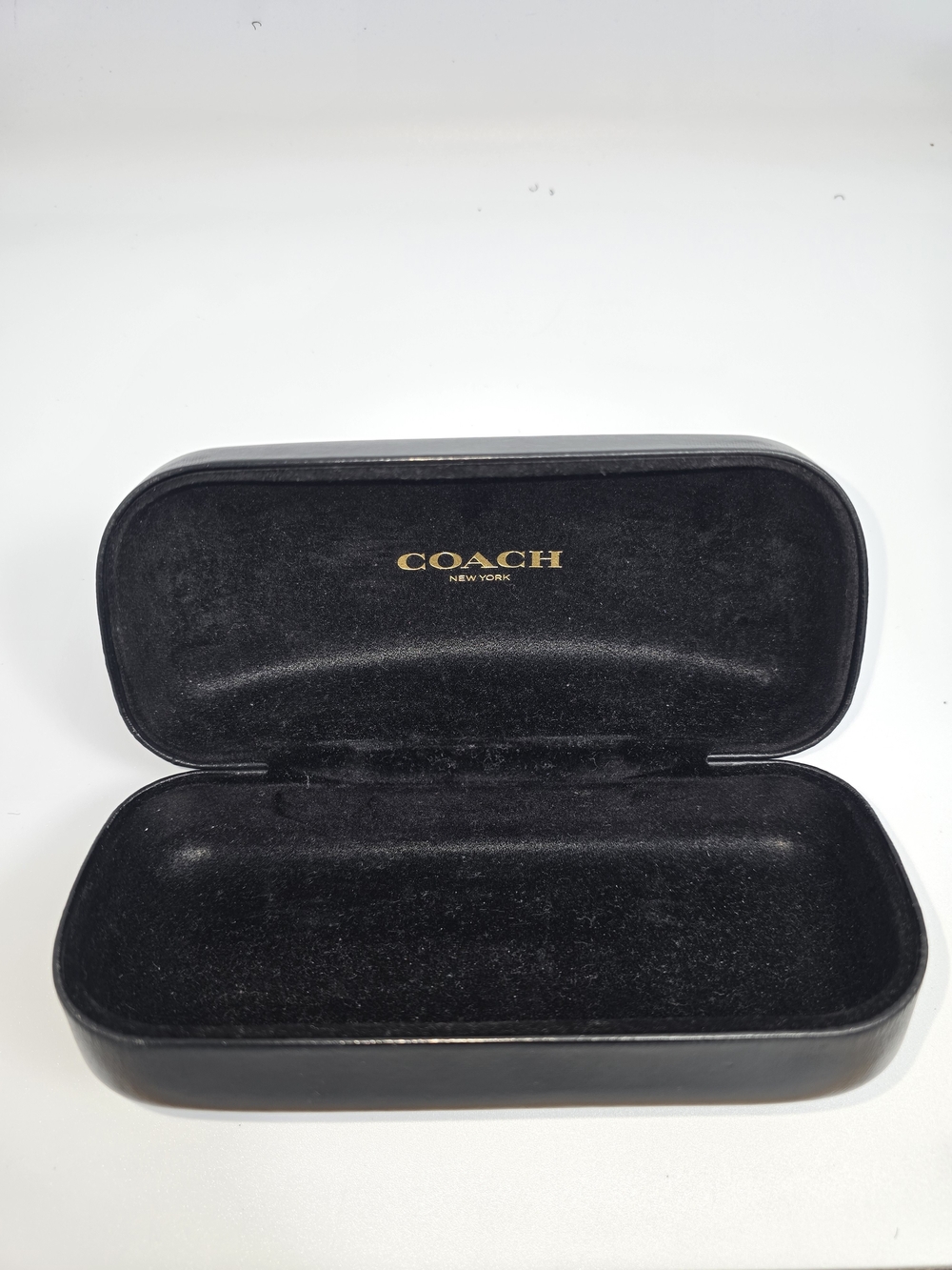 COACH Black Eyewear Case with Gold Logo